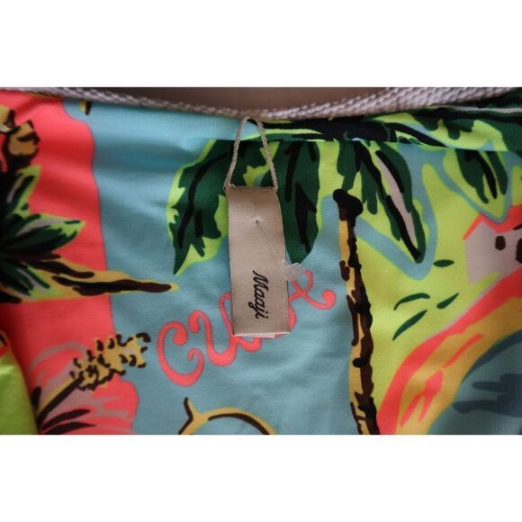 Maaji Women's Sz XL White/Multi Cuba Print 1-Pc L/S Reversible Swimsuit - Picture 4 of 10